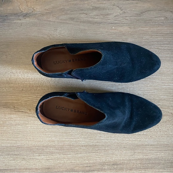 Women’s Lucky Black Suede Booties - Picture 3 of 5